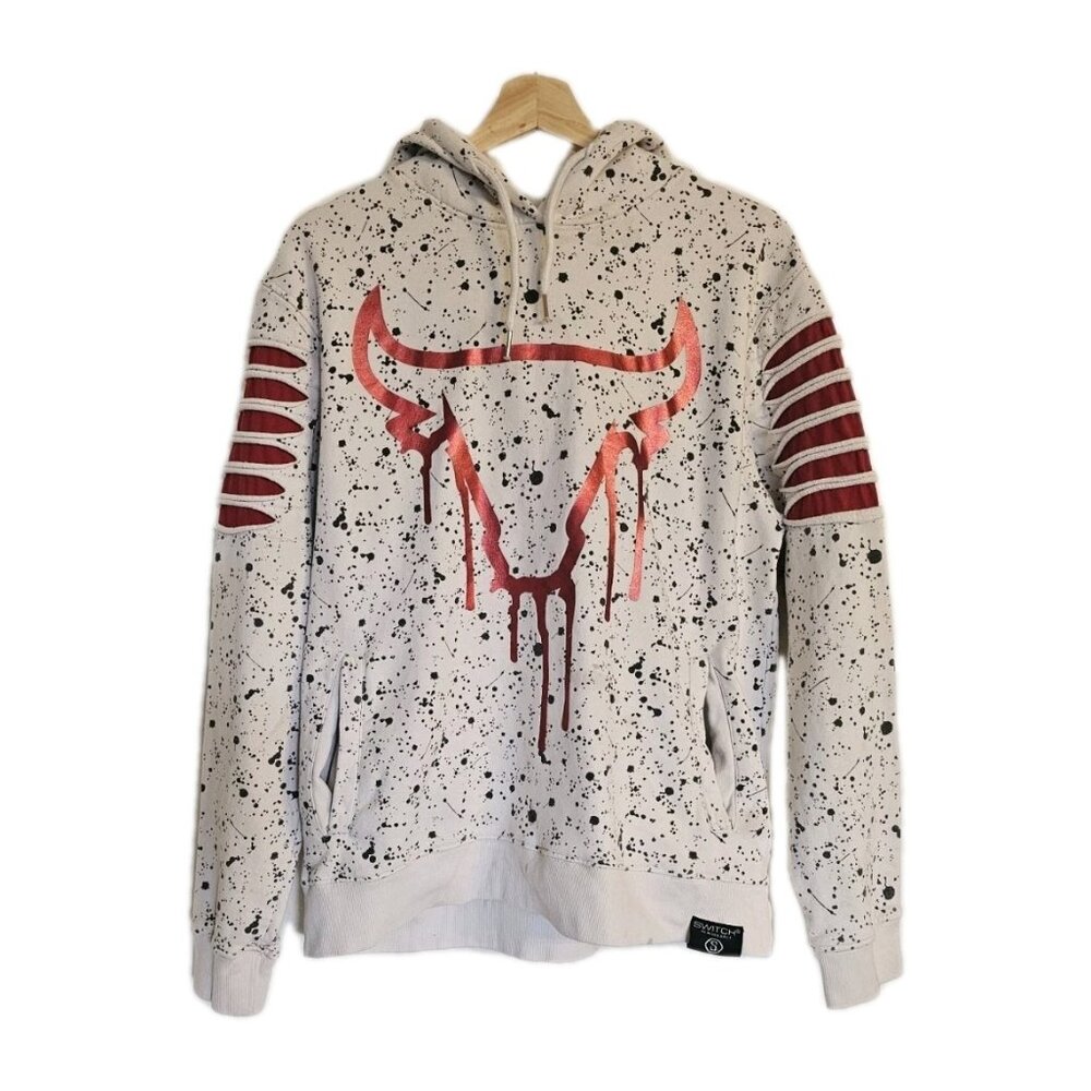 Switch‎ Remarkable Bulls NBA Hoodie Foil Red White Shredded Sz Medium
